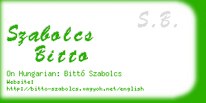 szabolcs bitto business card